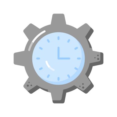 Zaman yönetiminin konsept vektörünü gösteren iç dişli saat, yüksek kaliteli grafikler