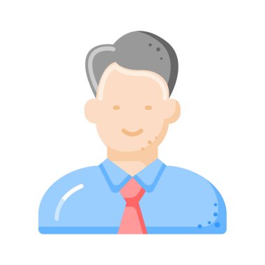 Erkek avatarı konsept yönetici simgesini modern tarzda gösterir