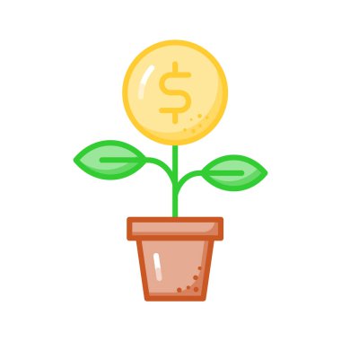 Bu dikkatlice hazırlanmış para bitki vektörünü, iş geliştirme simgesini alın.