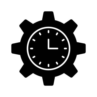 Zaman yönetiminin konsept vektörünü gösteren iç dişli saat, yüksek kaliteli grafikler