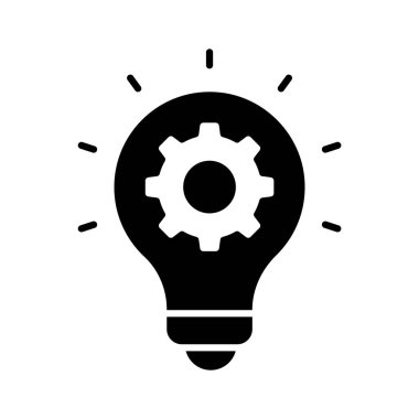 Ampulün altındaki çark yaratıcı düşünme vektörünü göstermeye hazır.