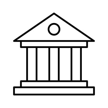 Banka inşaatının konsept vektörünü modern tarzda ifade eden sütunlarla inşa etmek