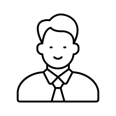 Erkek avatarı konsept yönetici simgesini modern tarzda gösterir