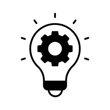 Ampulün altındaki çark yaratıcı düşünme vektörünü göstermeye hazır.