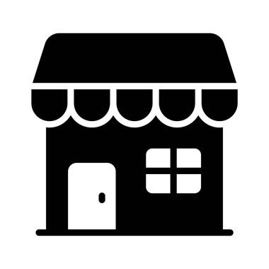 Mağaza inşa vektör tasarımı, beyaz arka planda izole