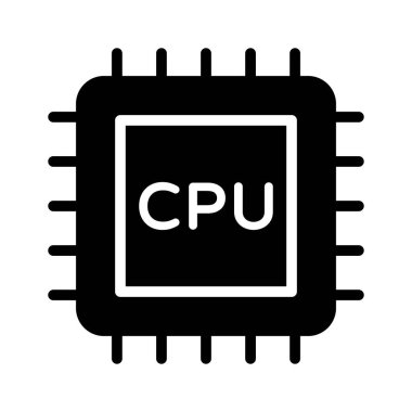 Moda biçimli işlemci simgesi, premium vektör