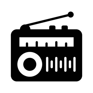 Bu güzel radyo ikonunu, eski yayın cihazını tutun.