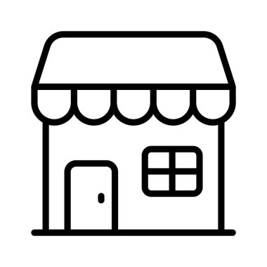 Mağaza inşa vektör tasarımı, beyaz arka planda izole