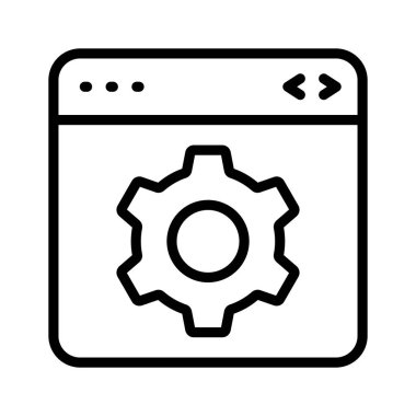 Web sitesi ayarlarının konsept simgesini gösteren web sayfası içerisindeki dişli