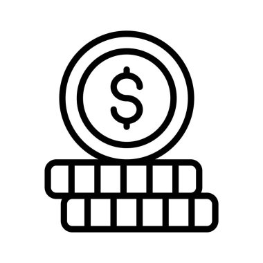 Bu özenle tasarlanmış para ikonunu, dolar para yığını vektörünü kontrol et