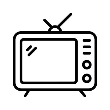 Televizyonun modern vektörü, düzenlenebilir biçimdeki klasik televizyon simgesi