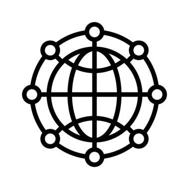 Modern tarzda, vektör kullanmaya hazır küresel ağın simgesi