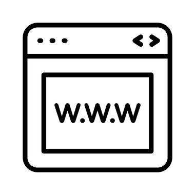 Beyaz arkaplanda modern tarzda izole edilmiş bir web adresi simgesi