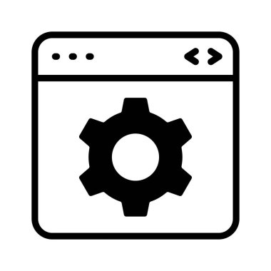 Web sitesi ayarlarının konsept simgesini gösteren web sayfası içerisindeki dişli