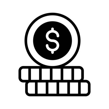 Bu özenle tasarlanmış para ikonunu, dolar para yığını vektörünü kontrol et