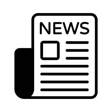 Düzenlenebilir biçimdeki gazete ikonu, basın bülteni konsepti vektörü