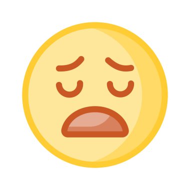 Yorgun emojinin eşsiz ve premium vektörü, düzenlenebilir simge