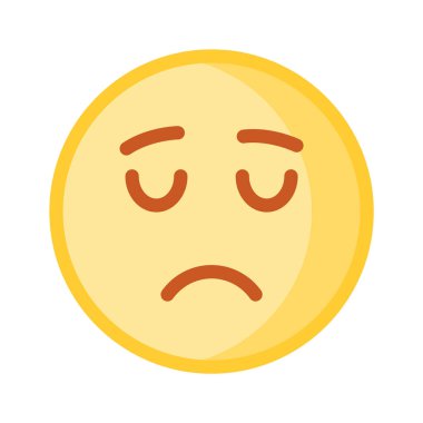 Mükemmel dizayn edilmiş üzgün emoji ikonu, kişiselleştirilebilir vektör...