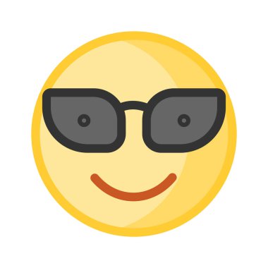 emoji suratındaki gözlük, havalı emoji konseptini gösteriyor, gururlu emoji.