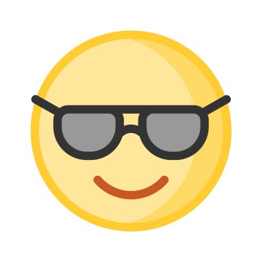 emoji suratındaki gözlük, havalı emoji konseptini gösteriyor, gururlu emoji.