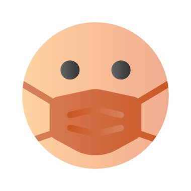 Hasta emoji vektör tasarımı, yüz maskesi.