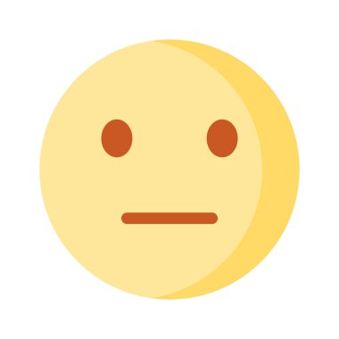 İfadesiz, nötr emoji simgesi tasarımı, vektör kullanmaya hazır
