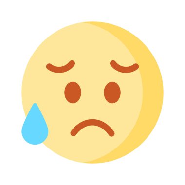 Mükemmel dizayn edilmiş üzgün emoji ikonu, kişiselleştirilebilir vektör...