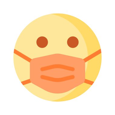 Hasta emoji vektör tasarımı, yüz maskesi.