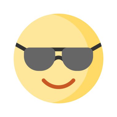emoji suratındaki gözlük, havalı emoji konseptini gösteriyor, gururlu emoji.