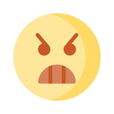 Şu inanılmaz kızgın emoji ikonuna bir bakın, birinci sınıf vektör.