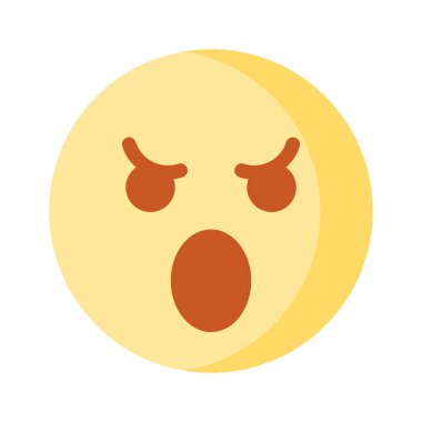 Şu inanılmaz kızgın emoji ikonuna bir bakın, birinci sınıf vektör.