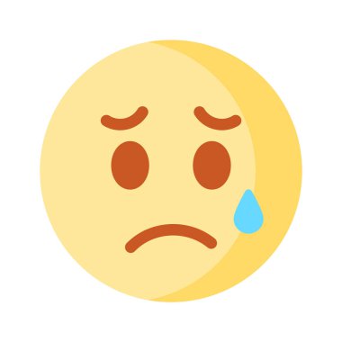 Mükemmel dizayn edilmiş üzgün emoji ikonu, kişiselleştirilebilir vektör...