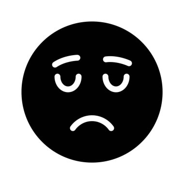 Mükemmel dizayn edilmiş üzgün emoji ikonu, kişiselleştirilebilir vektör...