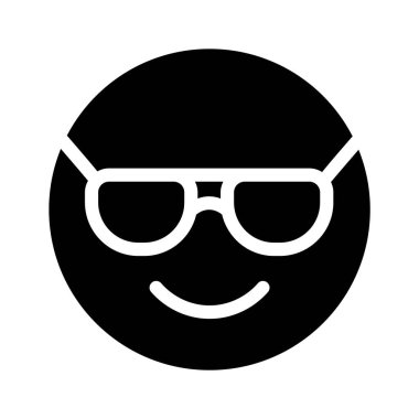 emoji suratındaki gözlük, havalı emoji konseptini gösteriyor, gururlu emoji.