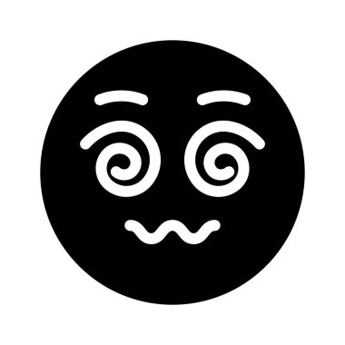 Baş döndürücü emoji simgesi, baş döndürücü ifade vektör tasarımı