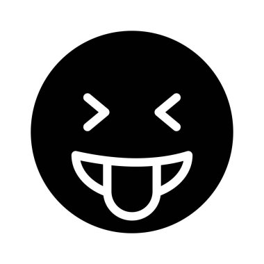 Dili dışarı çıkmış yüz, gülen emoji vektörü, şakacı emoji ikonu tasarımı