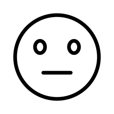 İfadesiz, nötr emoji simgesi tasarımı, vektör kullanmaya hazır
