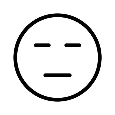 İfadesiz, nötr emoji simgesi tasarımı, vektör kullanmaya hazır