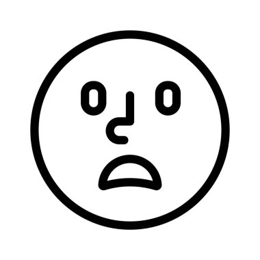 Mükemmel dizayn edilmiş üzgün emoji ikonu, kişiselleştirilebilir vektör...