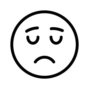 Mükemmel dizayn edilmiş üzgün emoji ikonu, kişiselleştirilebilir vektör...