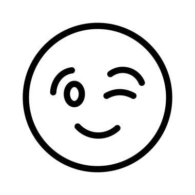 Şu göz kırpan güzel emoji vektör tasarımına bak.