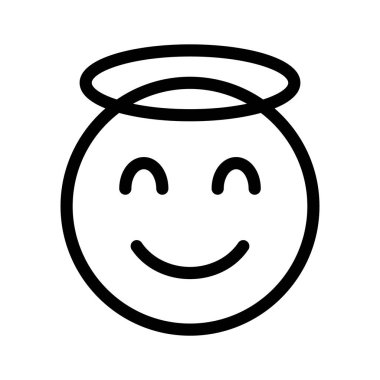 Mükemmel dizayn edilmiş melek emojisi, vektör kullanmaya hazır.