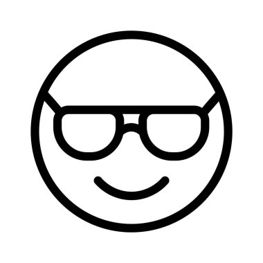 emoji suratındaki gözlük, havalı emoji konseptini gösteriyor, gururlu emoji.