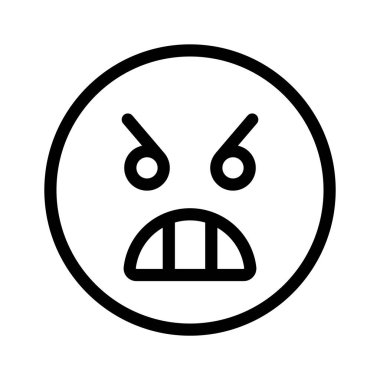Şu inanılmaz kızgın emoji ikonuna bir bakın, birinci sınıf vektör.