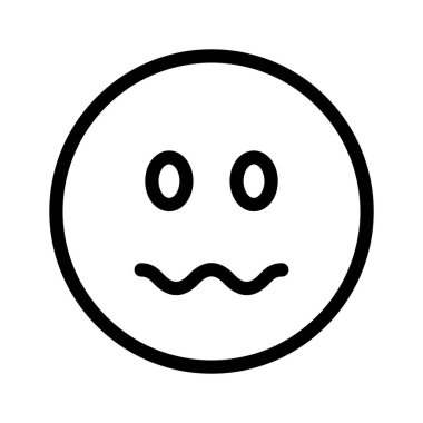 Gergin emoji vektör tasarımı, kullanıma hazır