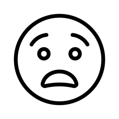 Endişeli emoji vektör tasarımı, beyaz arkaplanda izole edilmiş premium simgesi