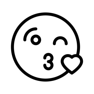 Öpüşme emoji vektör tasarımı, simge kullanmaya hazır