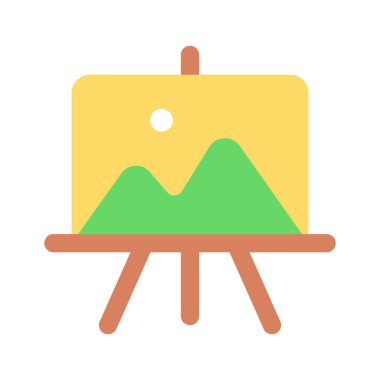 Peyzaj tuvali boyama vektörü, simge kullanmaya hazır