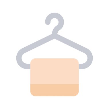 Ellerinizi şu asılı havlu ikonu tasarımına koyun, temizlik havlusunun vektörü.