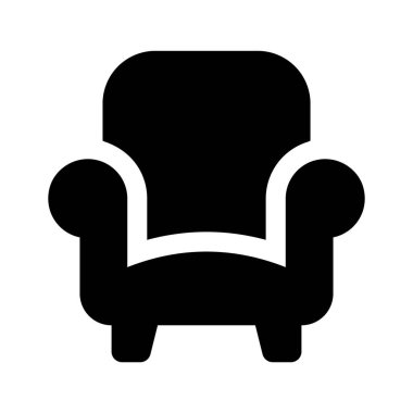 Koltuk, kanepe, kanepe ikonu, beyaz arka planda izole edilmiş. Mobilya sembolü